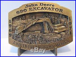 John Deere Dubuque Works 690 Excavator Belt Buckle Limited Edition 1/2500 HTF