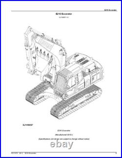 John Deere E210lc Excavator Parts Catalog Manual