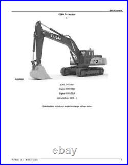 John Deere E360 Excavator Parts Catalog Manual