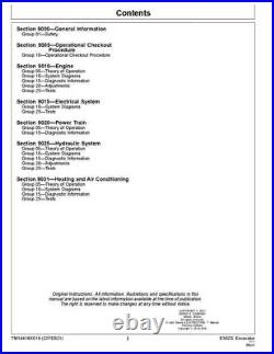 John Deere E36zs Excavator Operation Test Service Manual