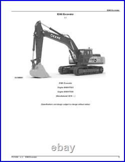 John Deere E380lc Excavator Parts Catalog Manual