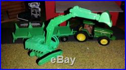 John Deere Tractor withBoley Excavator and Float Trailer. H. O. 1/87 Scale. Mint