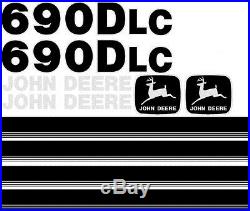 New John Deere 690DLC New Style NS Excavator Decal Set with Stripe JD Decals