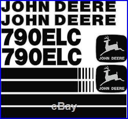 New John Deere 790ELC New Style NS Excavator Decal Set with Stripe JD Decals