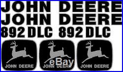New John Deere 892D LC Excavator Decal Set JD Decals