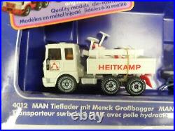 Siku Man Lorry With Trailer And Menck Excavator No. 4012 Mib Boxed