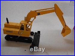 Vintage Ertl John Deere Die Cast Yellow Construction Toy Excavator