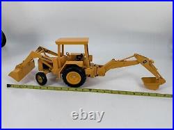 Vintage Ertl John Deere Yellow Loader Backhoe Excavator Farm Tractor 1/16th USA